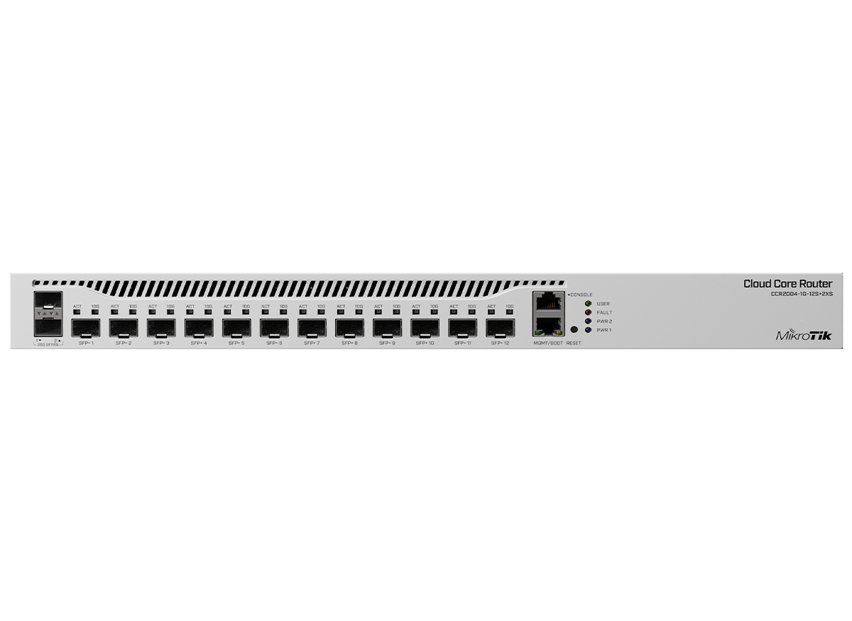 MikroTik Cloud Core 12 Port SFP+ 2 SFP28 4 Core Router