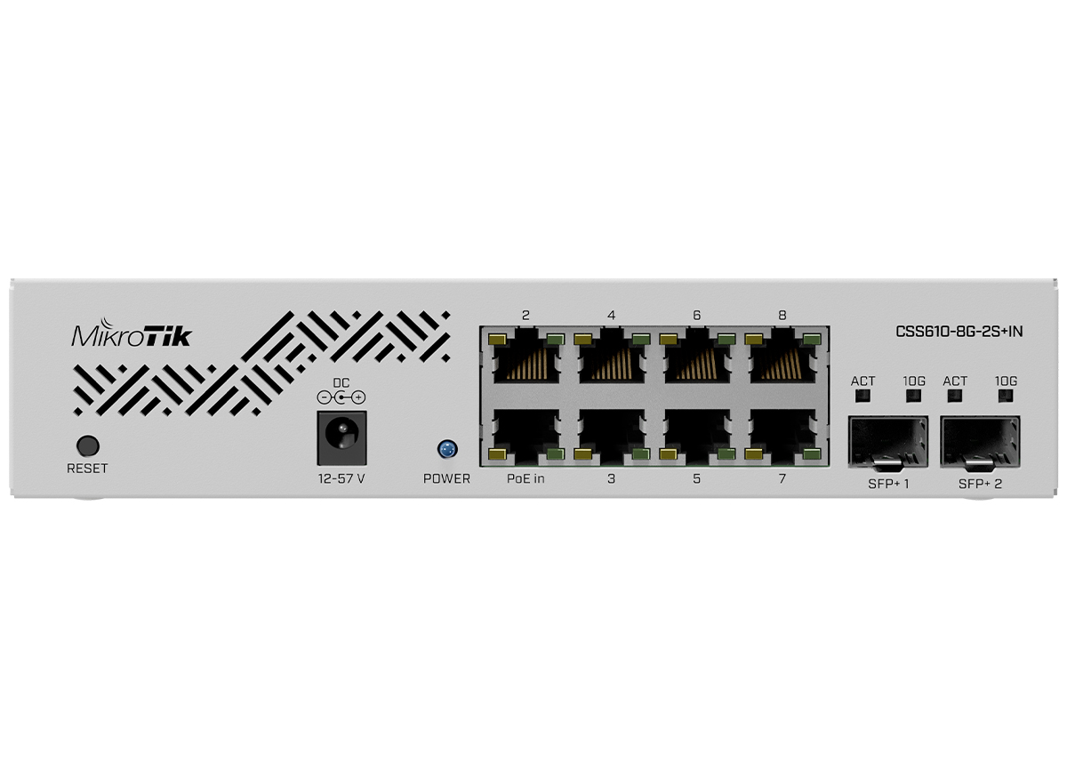 MikroTik SwOS Lite Cloud Smart Switch 8 Port Gigabit 2SFP+ PoE Input