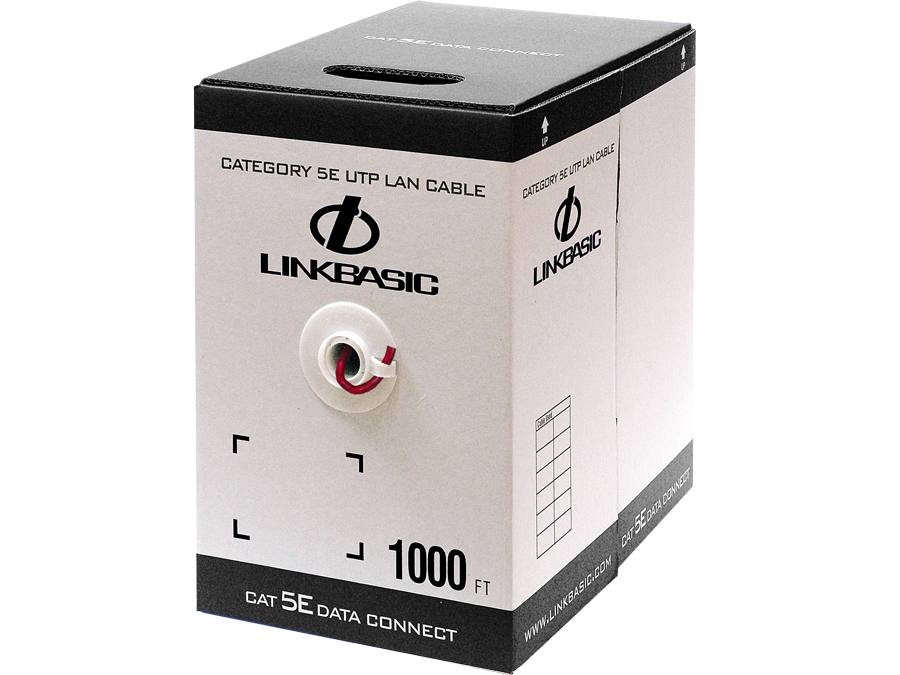Linkbasic 305m Box Cat5e Solid Red UTP Cable